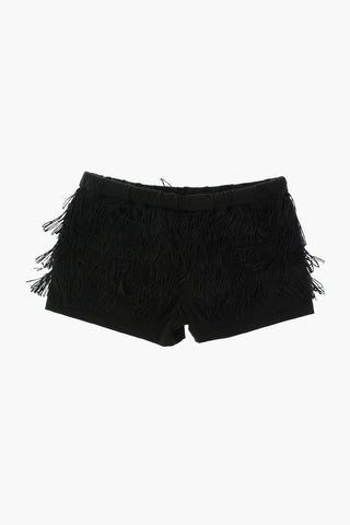 fringed sweat shorts