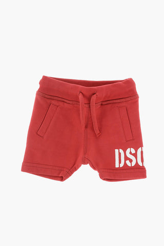 shorts in felpa con stampa laterale