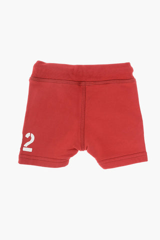 shorts in felpa con stampa laterale