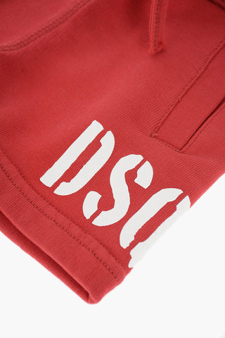 shorts in felpa con stampa laterale