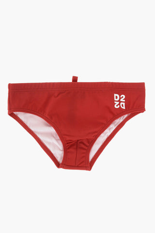 swim brief with logo print