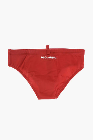 swim brief with logo print