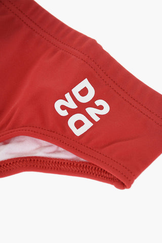 swim brief with logo print