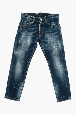 stretch denim stone washed SKATER jeans