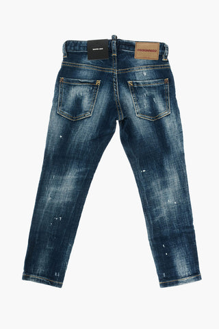 stretch denim stone washed SKATER jeans