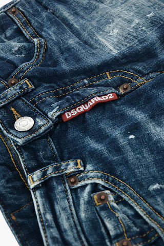 stretch denim stone washed SKATER jeans