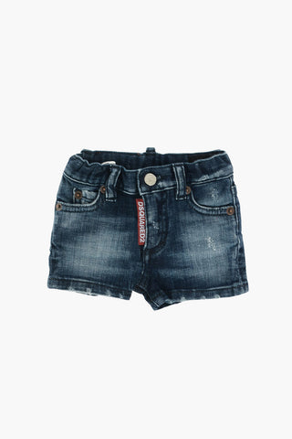 stretch denim shorts