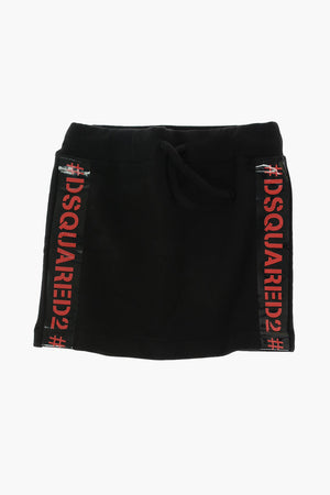 drawstring waist skirt with logoed side bands