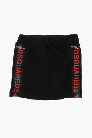 drawstring waist skirt with logoed side bands