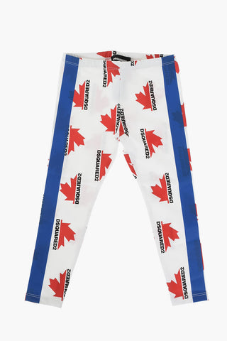 all over printed logo leggings