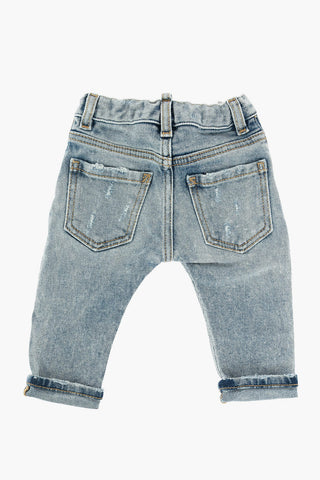 stretch cuffed hem jeans