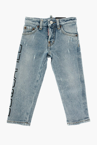 jeans RUN DAN effetto vintage con stampa laterale