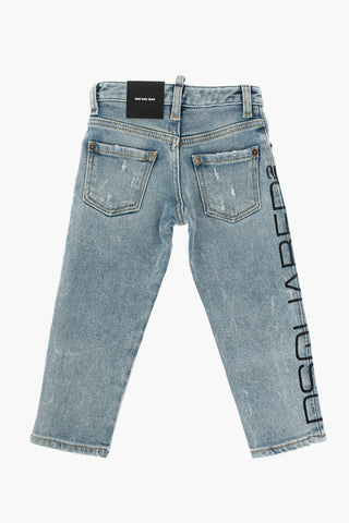 jeans RUN DAN effetto vintage con stampa laterale