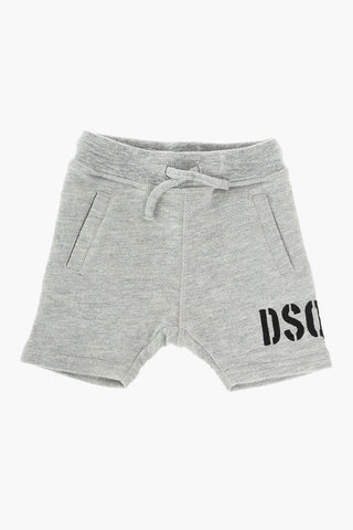 shorts in felpa con stampa laterale
