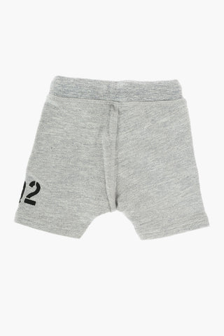 shorts in felpa con stampa laterale