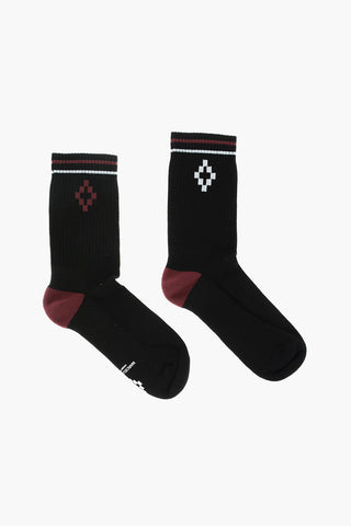 cotton blend socks with logo embroidery