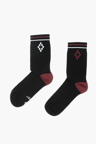 cotton blend socks with logo embroidery