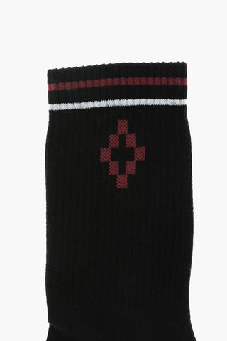 cotton blend socks with logo embroidery