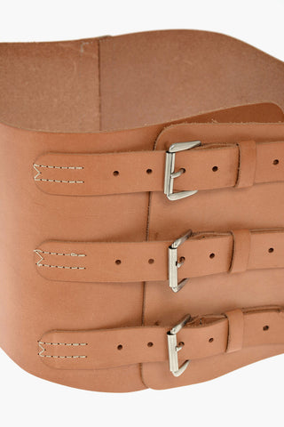 cintura corsetto in pelle 180mm