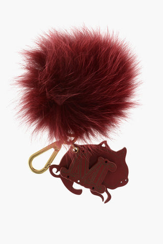 leather and real fur TINACNY keyrings