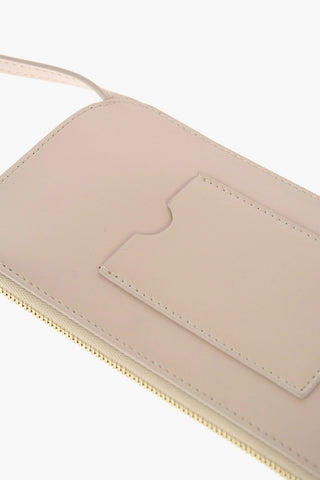 Neck Pouch in Pelle con Chiusura Zip