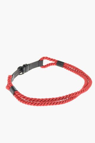 20mm leather and fabric rope belt