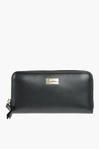 portafoglio in pelle con chiusura zip