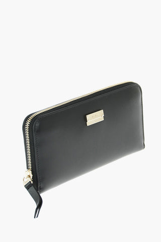 portafoglio in pelle con chiusura zip