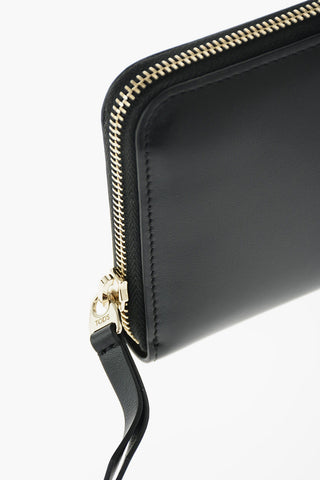 portafoglio in pelle con chiusura zip