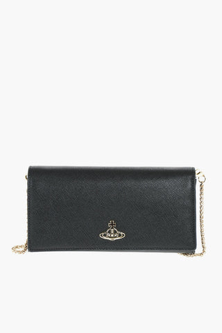 saffiano leather wallet with removable shoulder strap