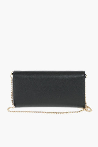 saffiano leather wallet with removable shoulder strap