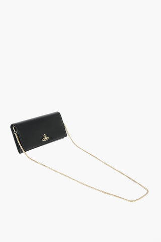saffiano leather wallet with removable shoulder strap