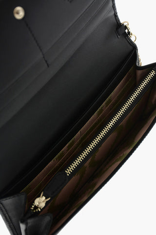 saffiano leather wallet with removable shoulder strap