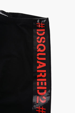 leggings con banda laterale logata