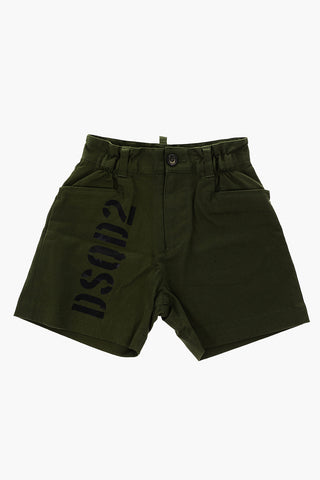 drawstring waist shorts with print