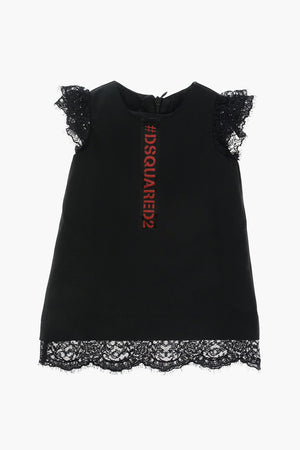 lace details dress with zip closure on the back