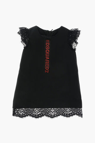 lace details dress with zip closure on the back