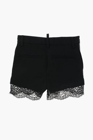 logoed side band shorts with lace details