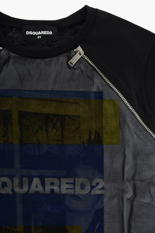 silk t-shirt with zip detail