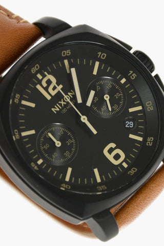 Leather strap THE CHARGER CHRONO analog watch