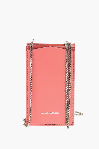 leather pouch with chain shoulder strap