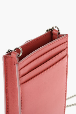 leather pouch with chain shoulder strap