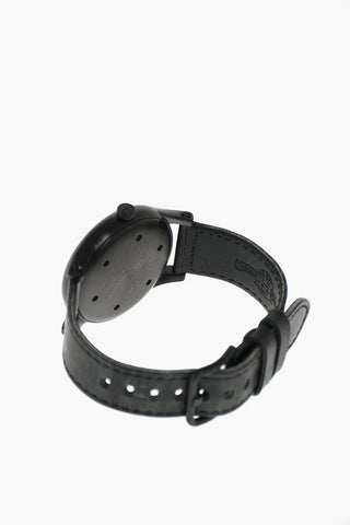Leather strap THE THE STATION analog watch