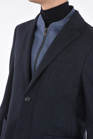 ID Wool Herringbone IDENTITY Blazer with Detachable Lined