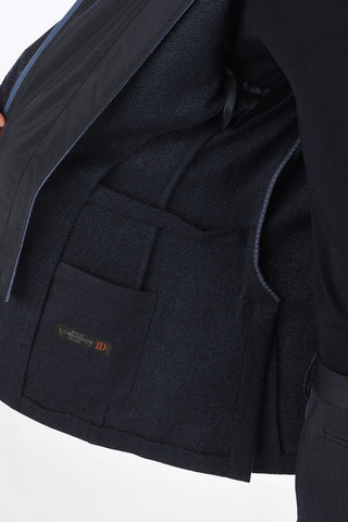ID Wool Herringbone IDENTITY Blazer with Detachable Lined