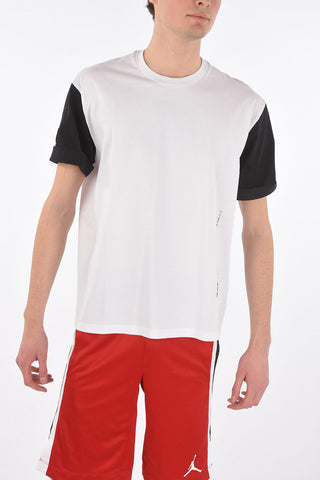 two-tone easy fit crew-neck T-shirt