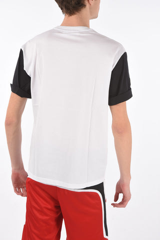 two-tone easy fit crew-neck T-shirt