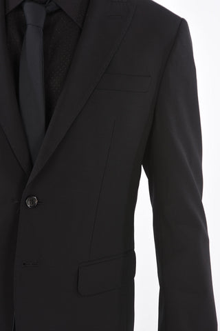 virgin wool side vents peak lapel 2-button LONDON suit
