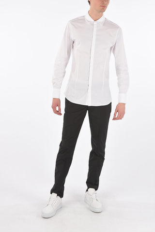 camicia slim fit con abbottonatura nascosta