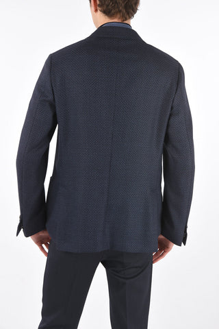 ID Virgin Wool Mini Checked Single Breasted Blazer